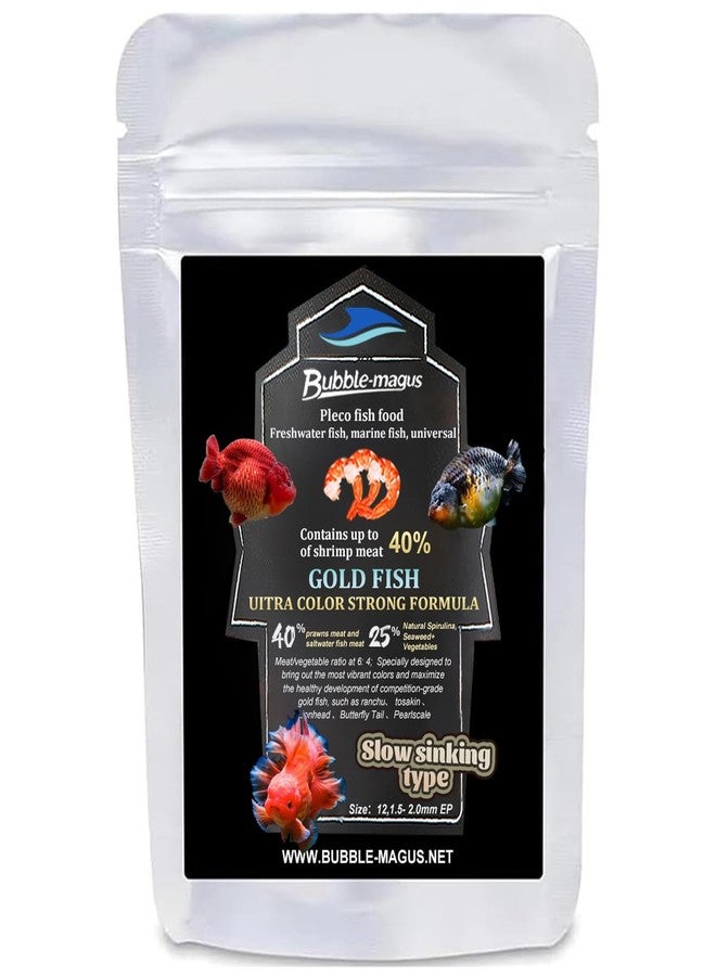 Bubble Magus Sinking Goldfish Food, Color Enhancing, Balanced Diet, All Natural Ingredients, Clear Water Formula, Slow Sinking Gold Fish Pellets, Goldfish Ultra Color （2oz） - Image 1